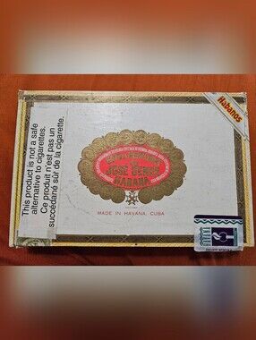 Vintage Jose Gener Habana Cigar Box - White & Gold